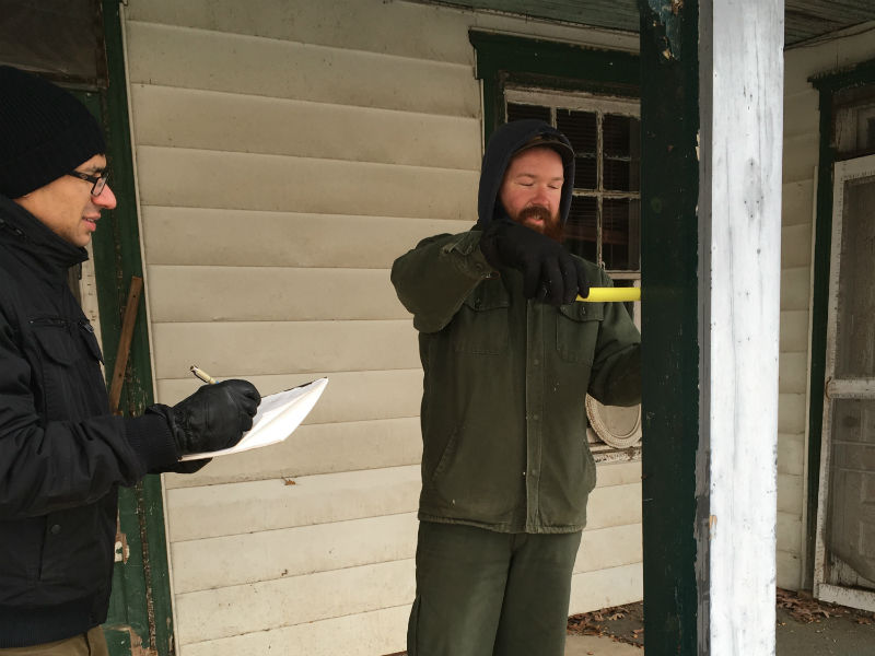 preservationists site visit in the winter of 2018 to document The Hornbaker House and to investigate the evolution of the house