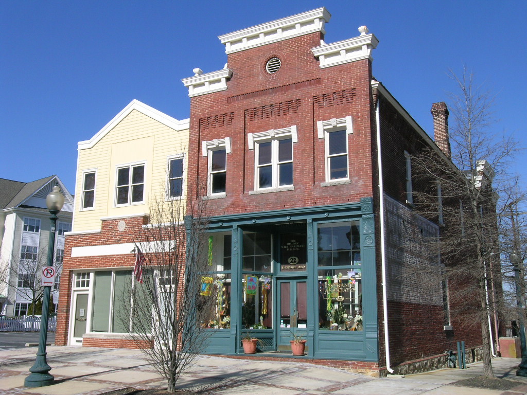 A contemporary image of the Wire Hardware and Lumber Company storefront.