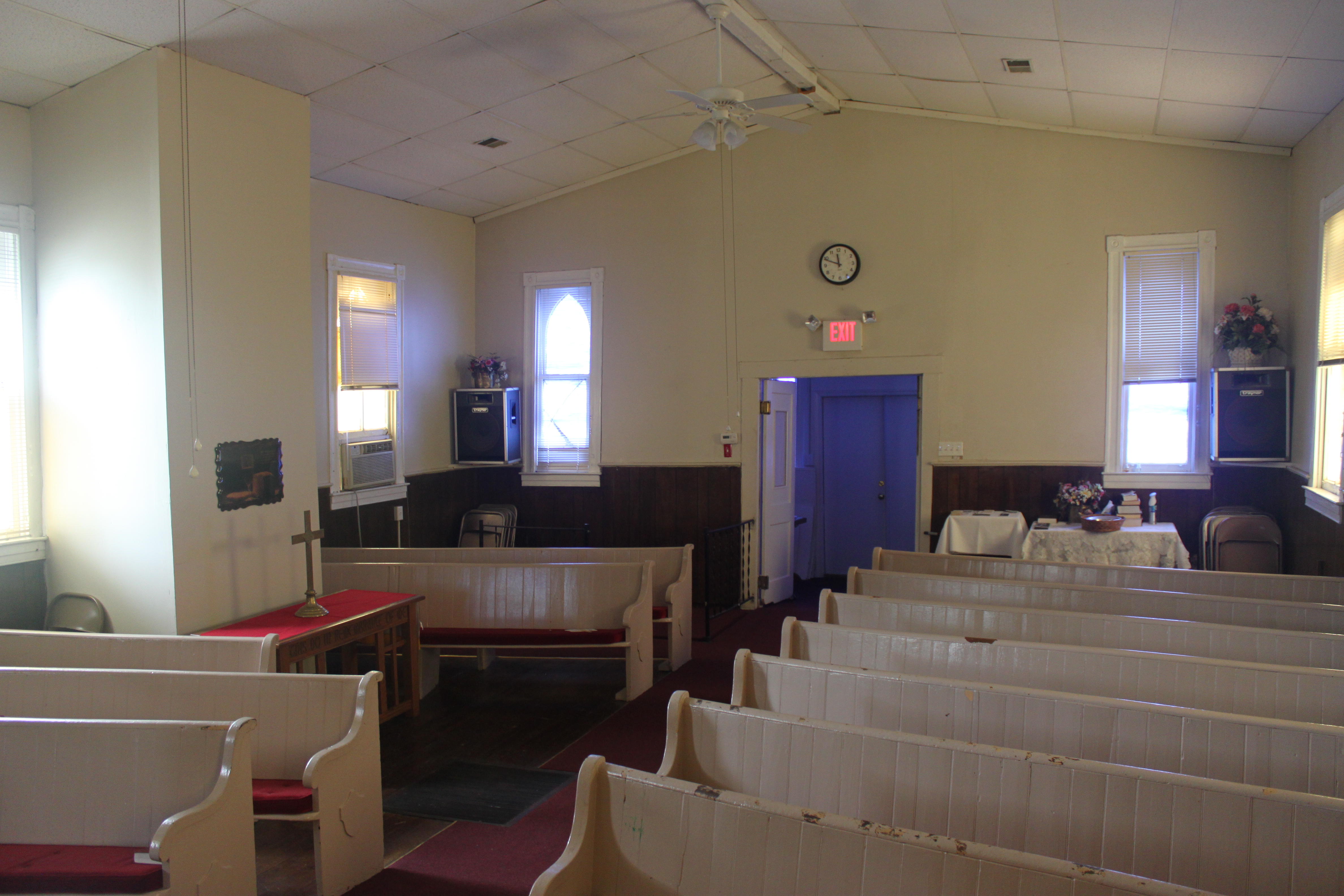 An interior image of Pleasant View Methodist Episcopal Church