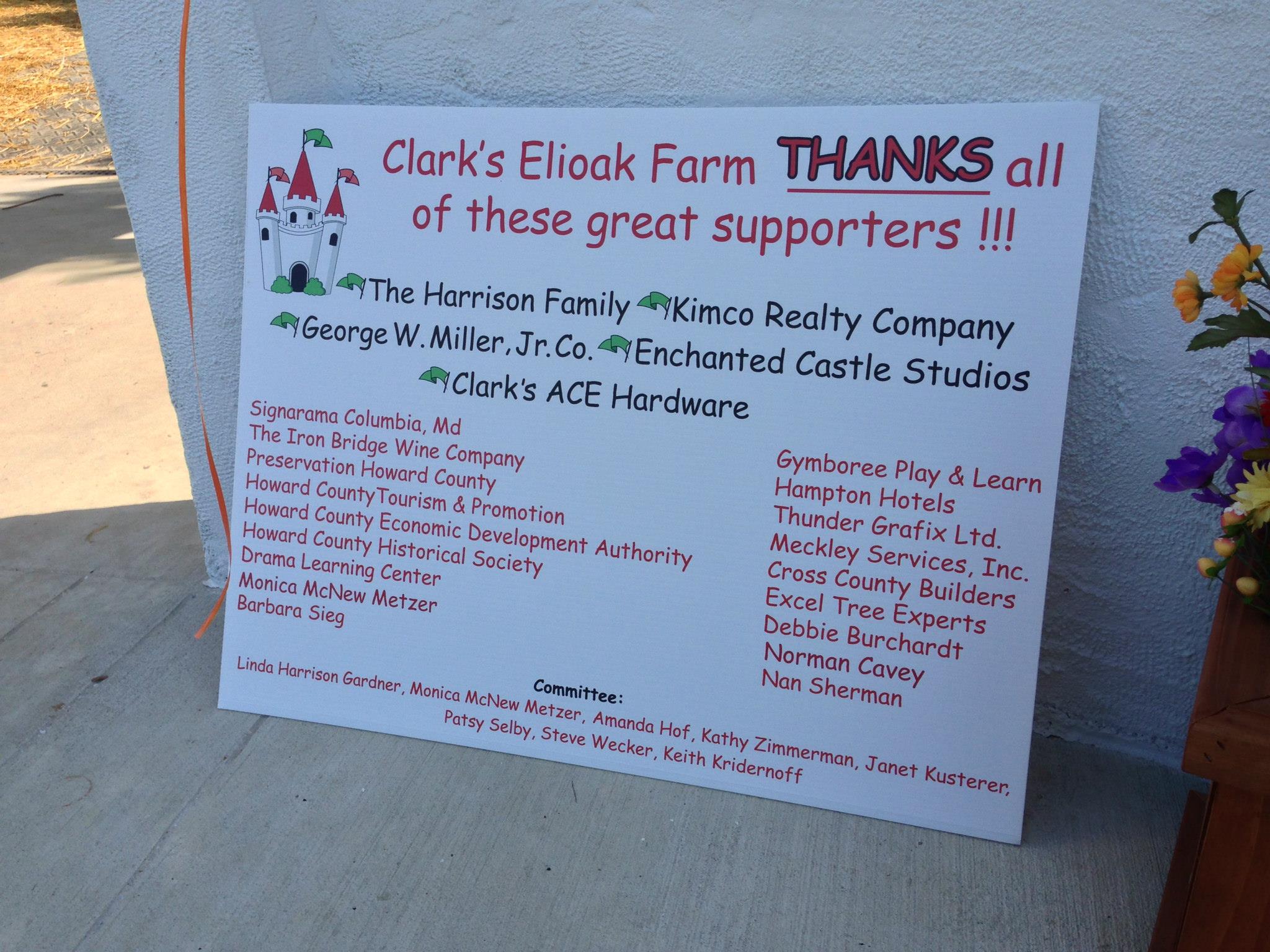 Sign at Clark's Elioak Farm