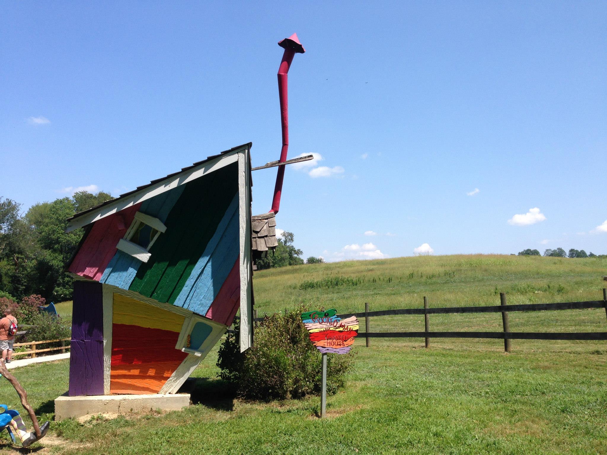 House sculpture from the Enchanted Forest in field at Clark's Elioak Farm