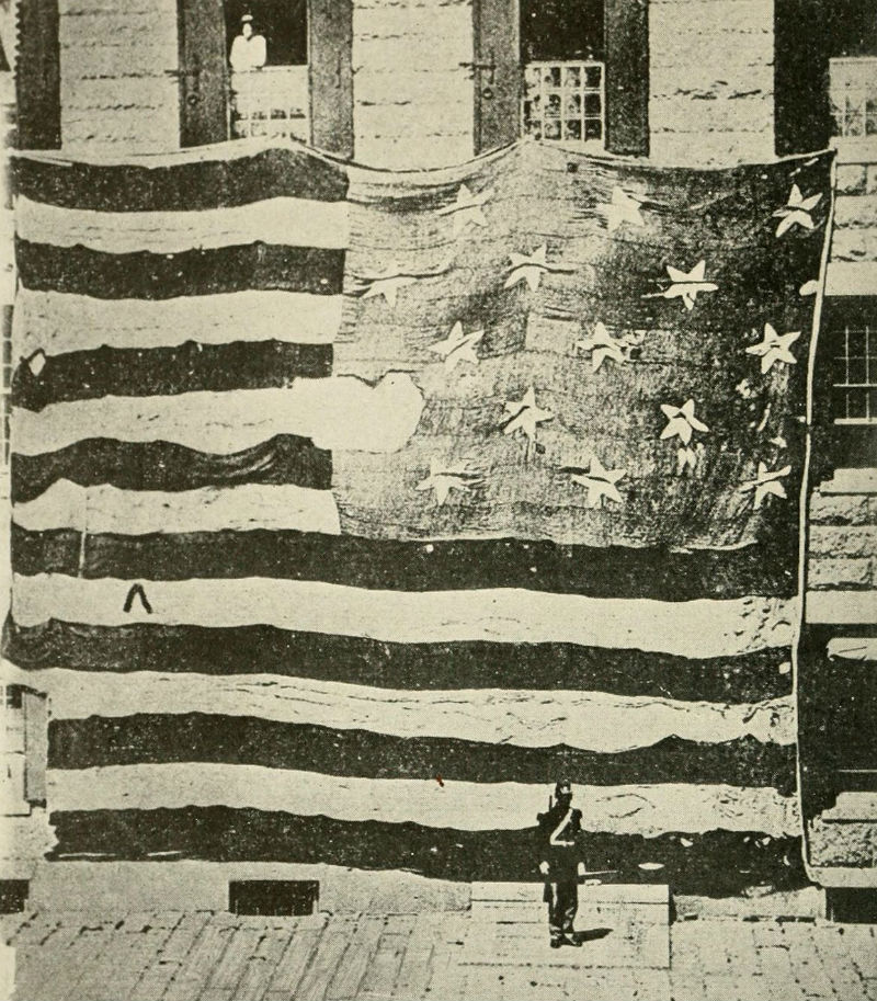 The Fort McHenry flag, photographed in Boston in 1873.