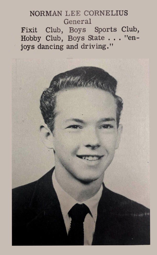 Norm Cornelius' high school photo, 1960s.