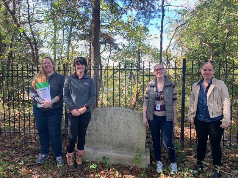 Preservation Maryland and partners in Anne Arundel cemetery, 2019.
