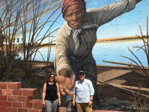 Preservation Maryland staff at the new mural of Harriet Tubman in Cambridge, MD, 2019.