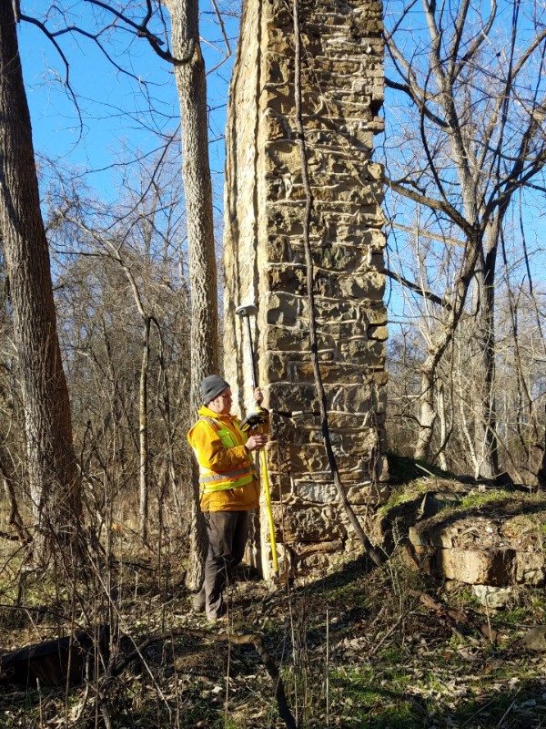 Archaeologists conducting a site survey to find Fort Tonoloway in Maryland, 2019.