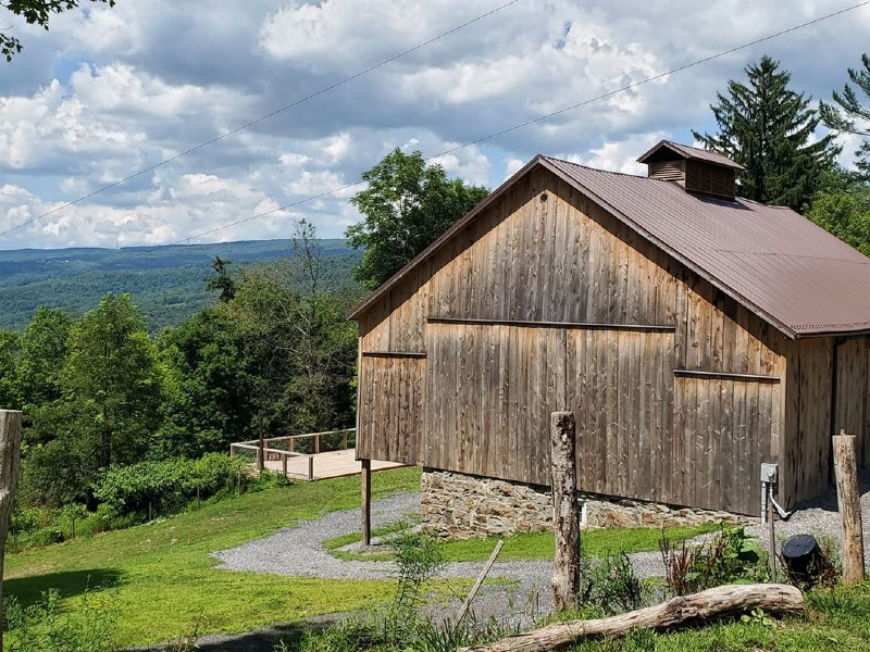 View of Evergreen Barn. Photo from Evergreen Heritage Center.