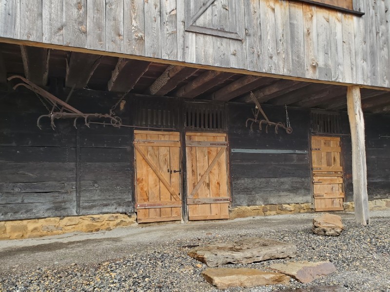 Exterior of the restored Evergreen Barn. Photo by Evergreen Heritage Center.